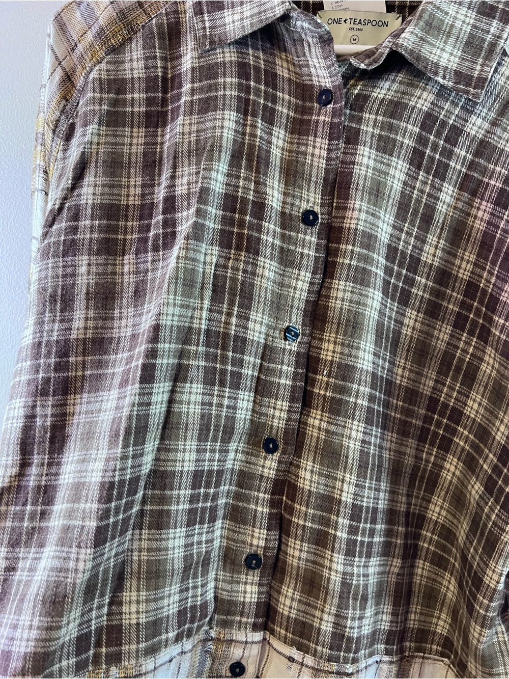 One Teaspoon Rodeo Rust Patchwork Flannel in Brown Pattern - Picture 7 of 14